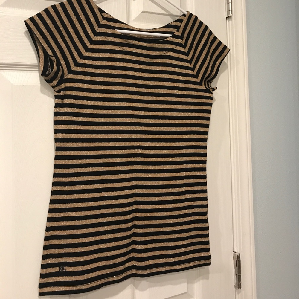 Black & Metallic Gold Short Sleeve Shirt