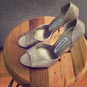 NWOT Manolo Blahnik Open Toe Dress Stilettos