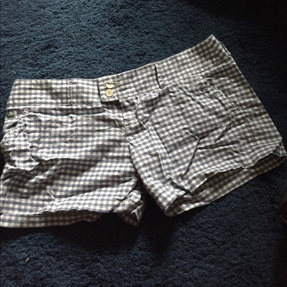 Lacoste blue checkered shorts