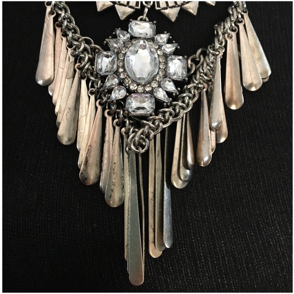Silver Tone Boho Statement Necklace LAST PIECE - Picture 3 of 5