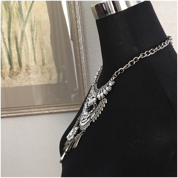 Silver Tone Boho Statement Necklace LAST PIECE - Picture 4 of 5