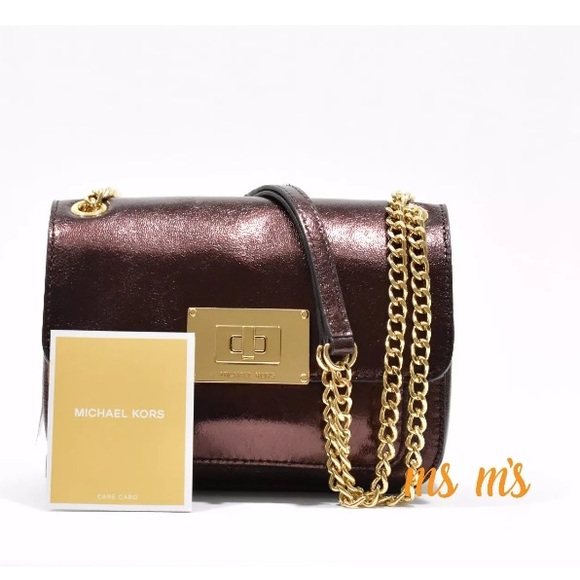 NWT MICHAEL KORS SLOAN Merlot FLAP CROSSBODY - Picture 5 of 8