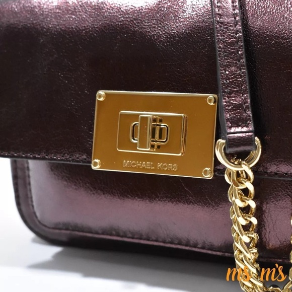 NWT MICHAEL KORS SLOAN Merlot FLAP CROSSBODY - Picture 6 of 8