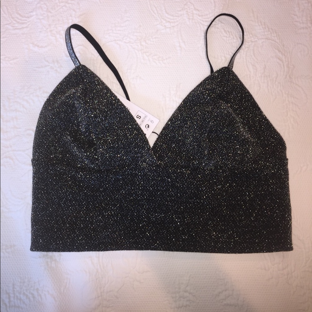 Zara trafaluc crop/bra in Silver stitch