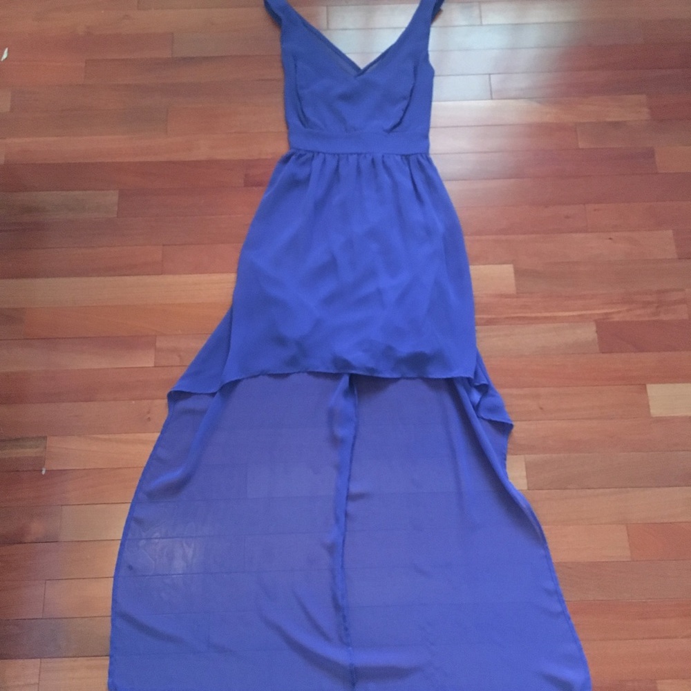 Royal blue high low dress