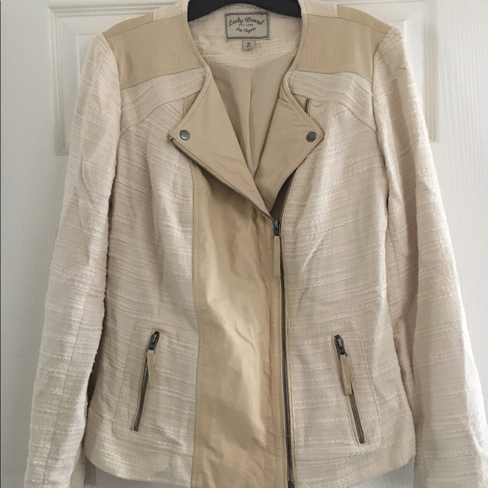 Cream Moto style Lucky Brand Jacket