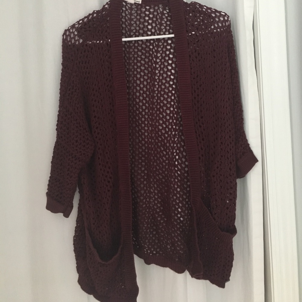 Maroon see-through cardigan