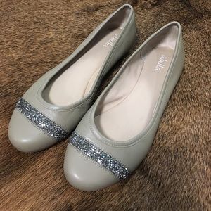 Taupe Flats with Pewter Bling