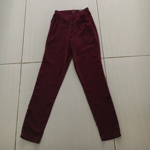 Burgundy Trousers Pants
