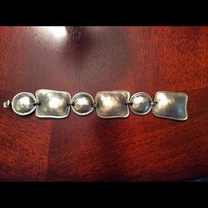 Vintage unique pewter like chunky bracelet