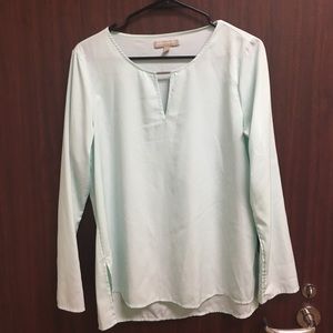 Pretty light mint banana republic blouse