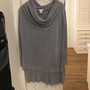 Gray cowl neck sweater (long)