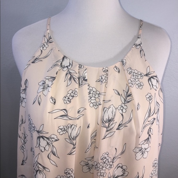 Blush floral swing tank blouse