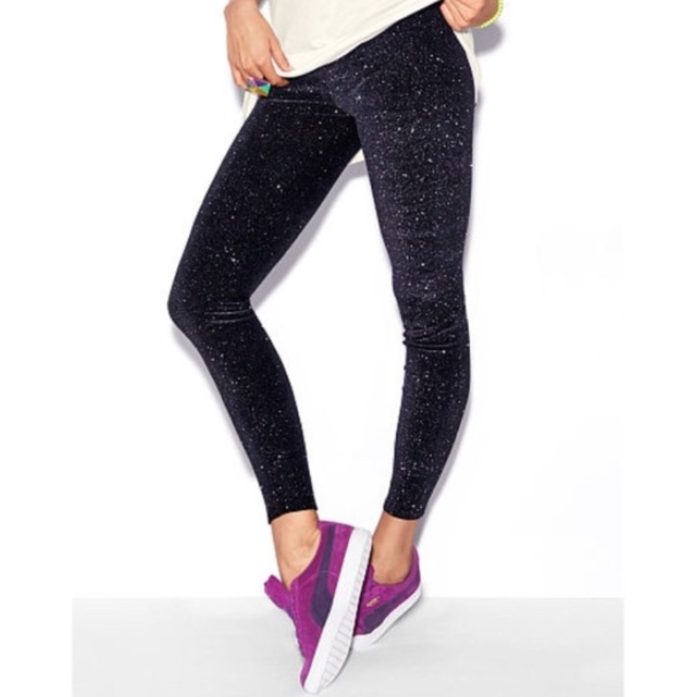PINK Victoria's Secret Velour glitter leggings