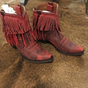 Redneck Riviera Red Fringe Boots