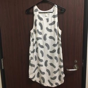 H&M feather pattern dress