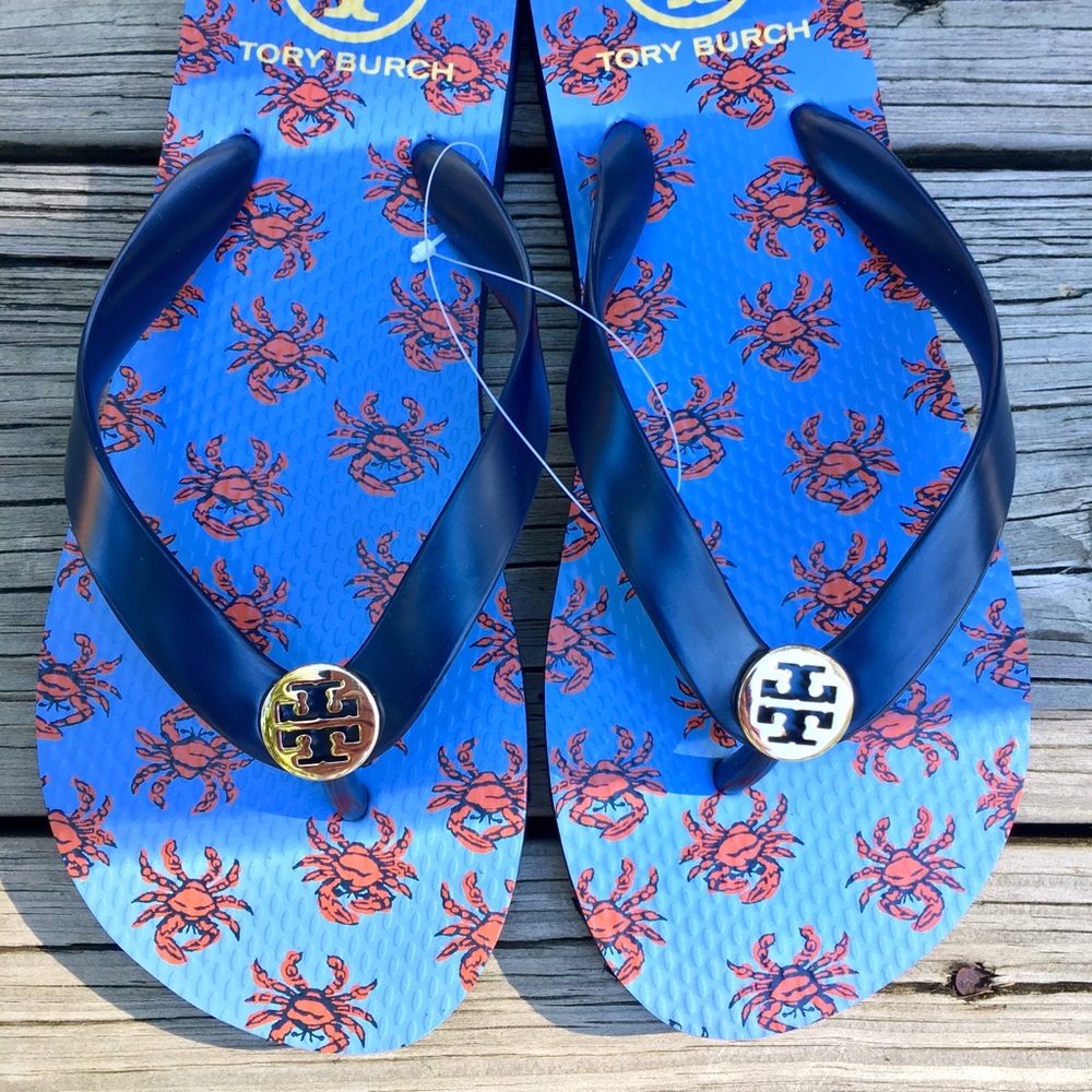 🦀 NEW! Tory Burch Crab Flipflops 🦀 - Picture 3 of 4