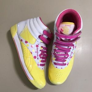 neon reebok high tops