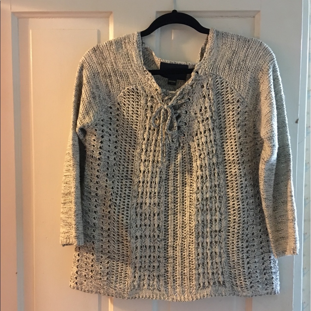 NWOT- Black/white marled sweater -size small