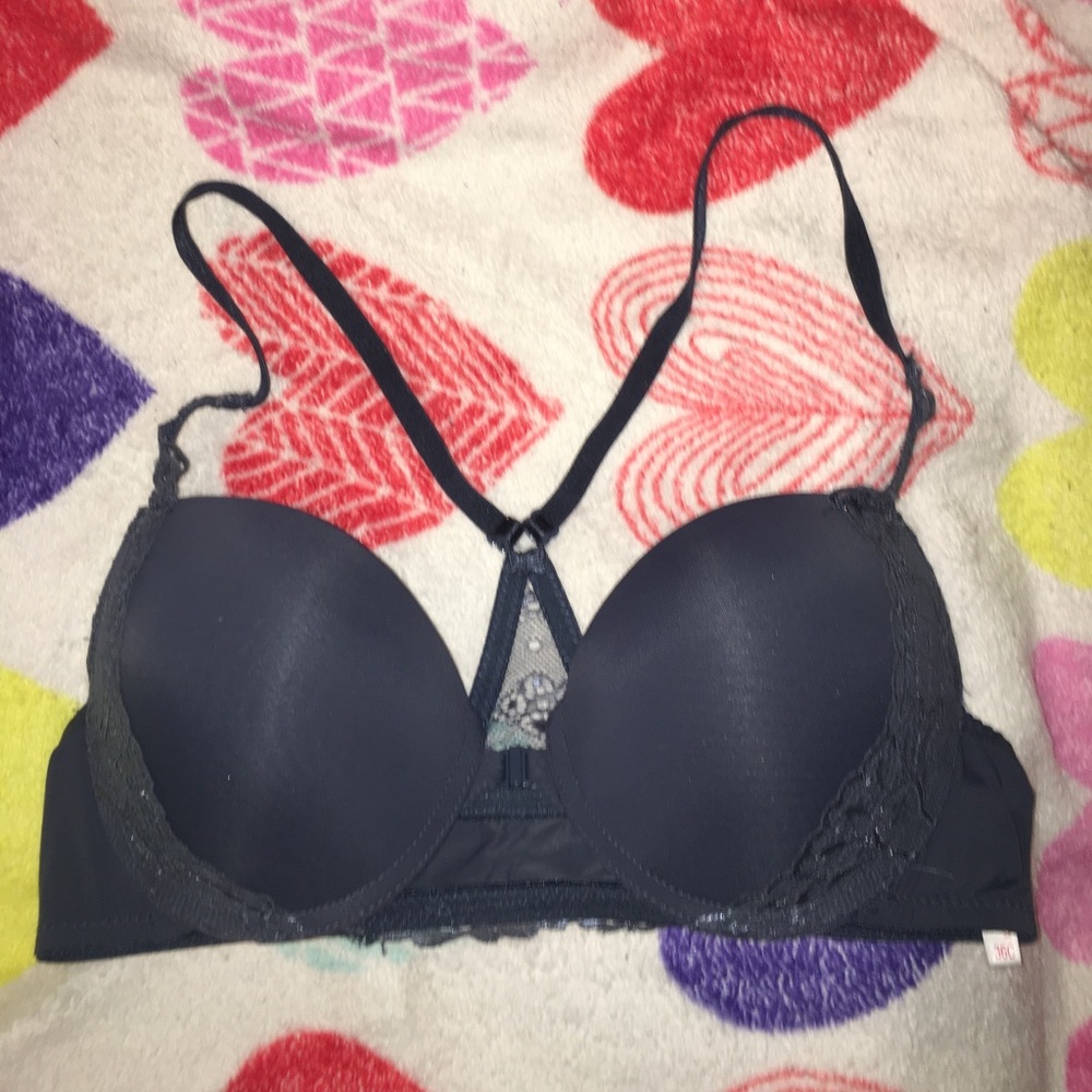 Navy Front Closure Bra