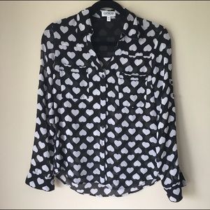 ‼️CLEARANCE‼️Express portofino heart pattern shirt