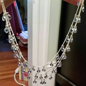 Gorgeous Silver and Blue Crystal Necklace