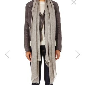 Scarf Barneys New York Tan, Beige, Metallic Silver