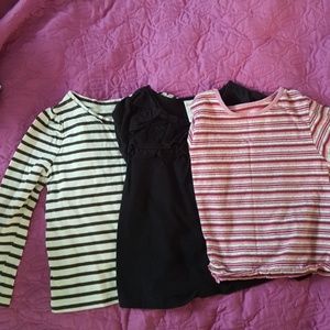Three 4t girls long sleeve shirts