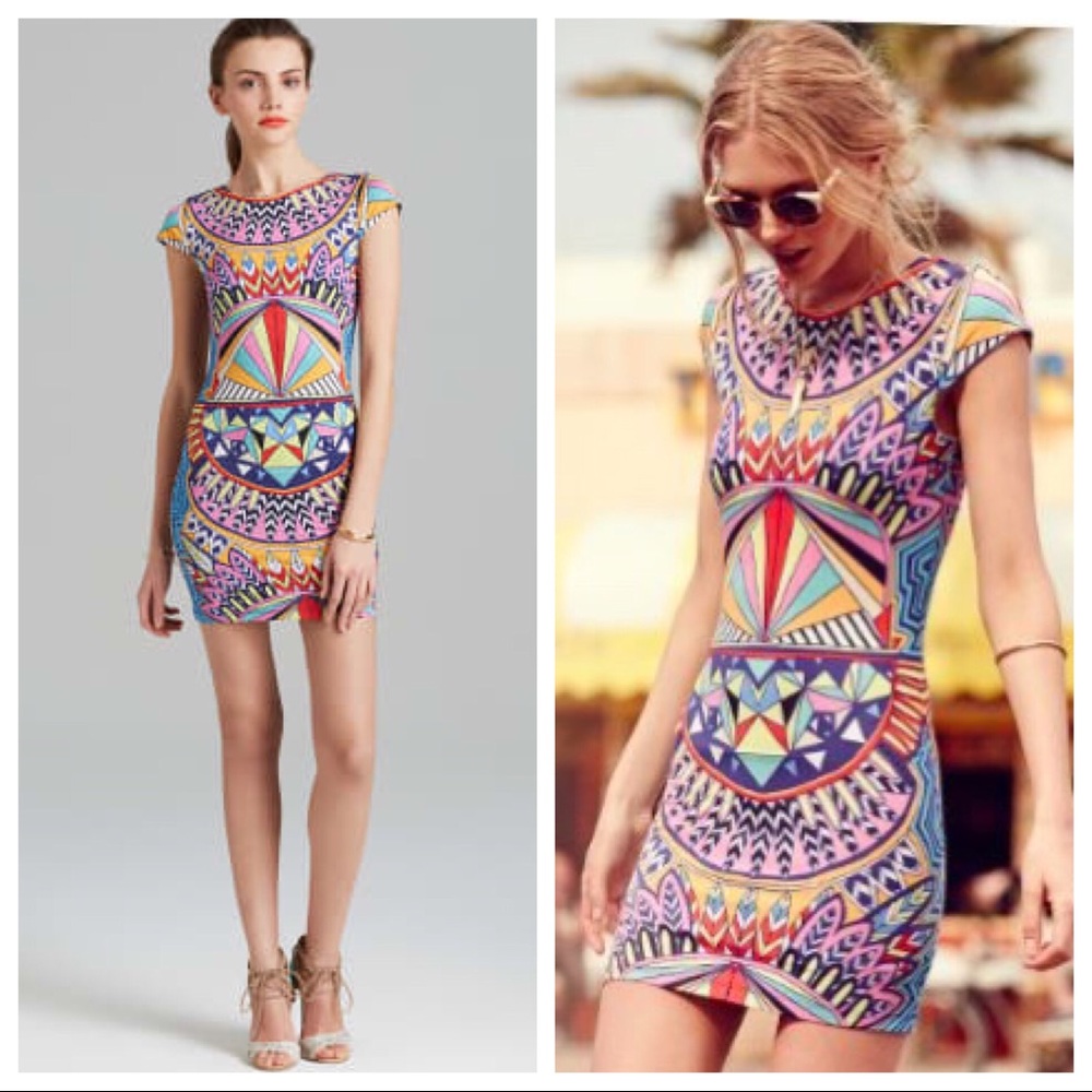 Mara Hoffman Psychedelic Cap Sleeve Mini Dress XS