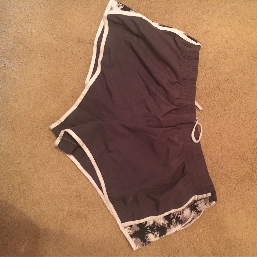 Grey palm tree athletic shorts