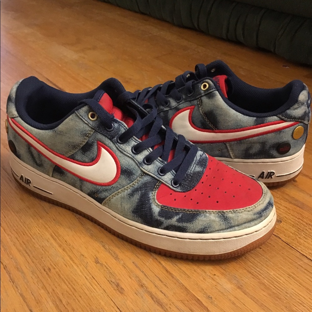 NIKE Air Force 1 Acid Wash Denim