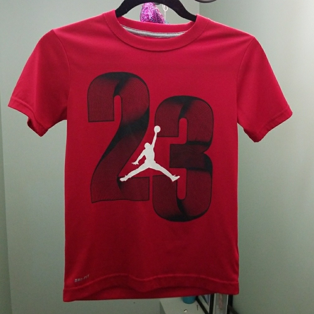 Nike Red and  Black Dri Fit Boys Shirt Small 8/10