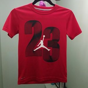 Nike Red and  Black Dri Fit Boys Shirt Small 8/10