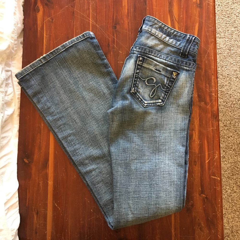 Guess jeans light wash flare leg