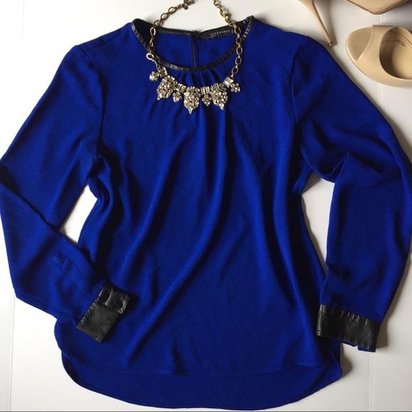 Zara Tops - Zara Cobalt Blue Long Sleeve Blouse FINAL PRICE