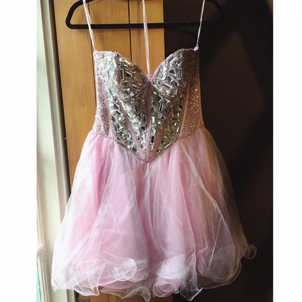 Sherri Hill Crystal Encrusted Dress Pink Size 6