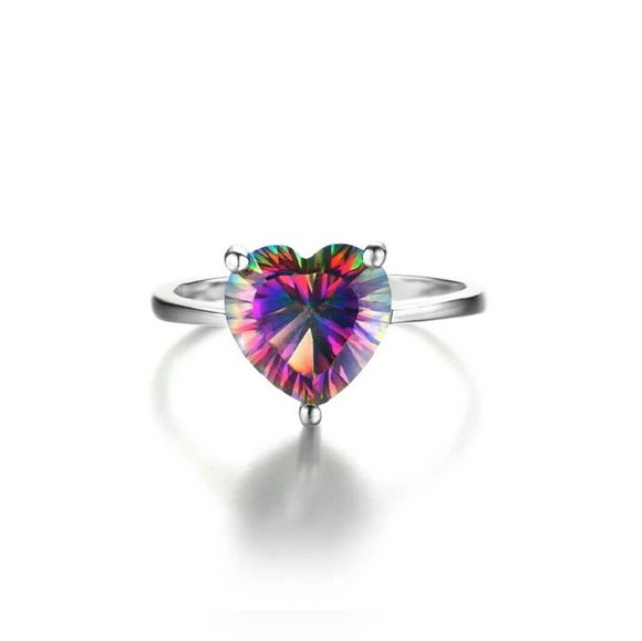 2.6ct Brazil Rainbow Fire Mystic Topaz Ring - Picture 3 of 5