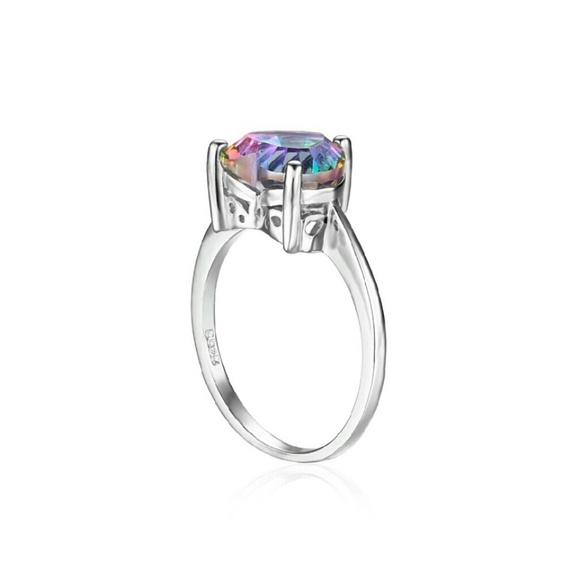 2.6ct Brazil Rainbow Fire Mystic Topaz Ring - Picture 4 of 5