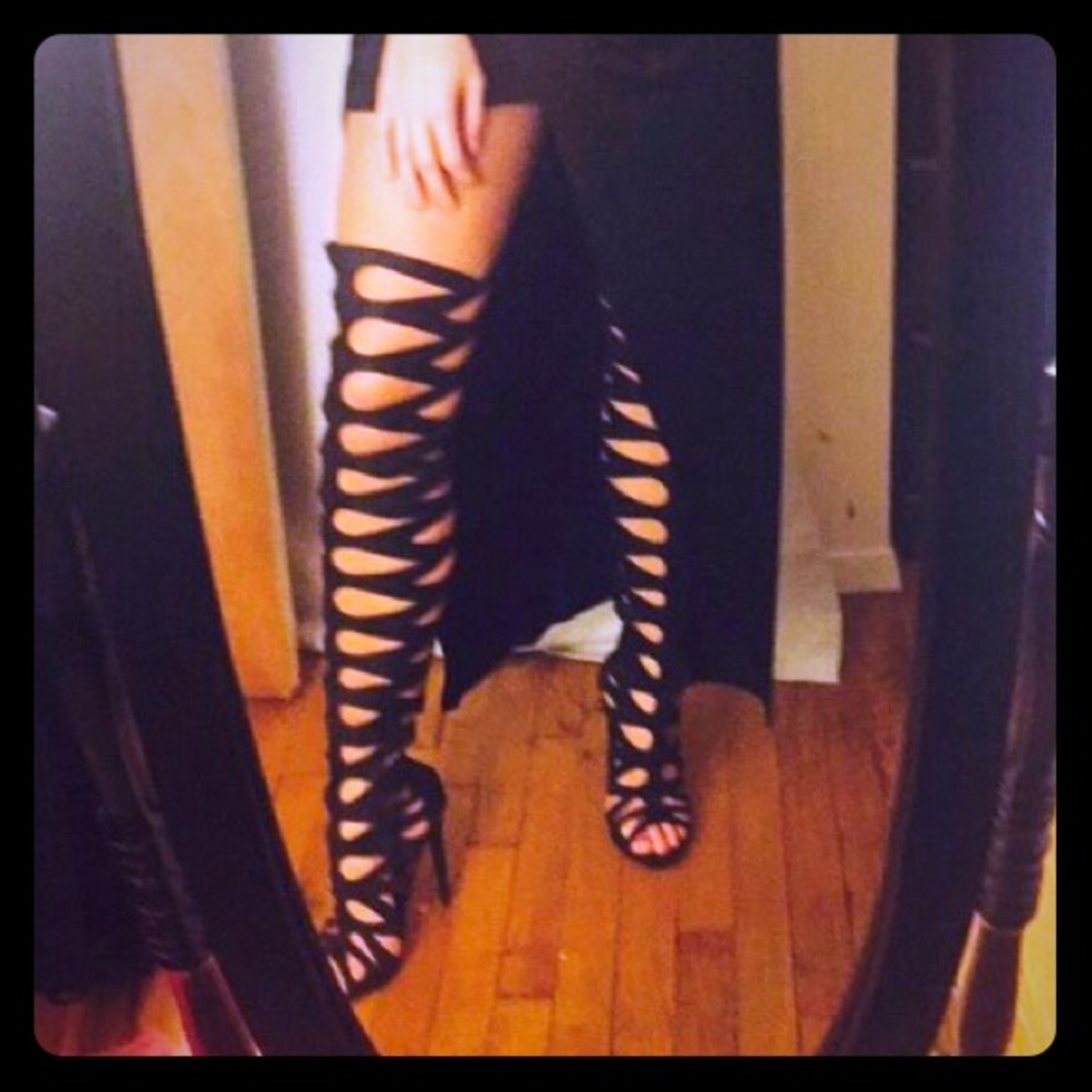 worn one time, Nasty Gal over the knee boot heels!