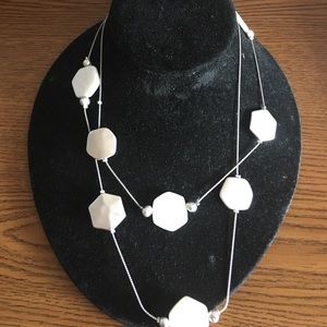 Karma Bella Necklace!  Silver & White!