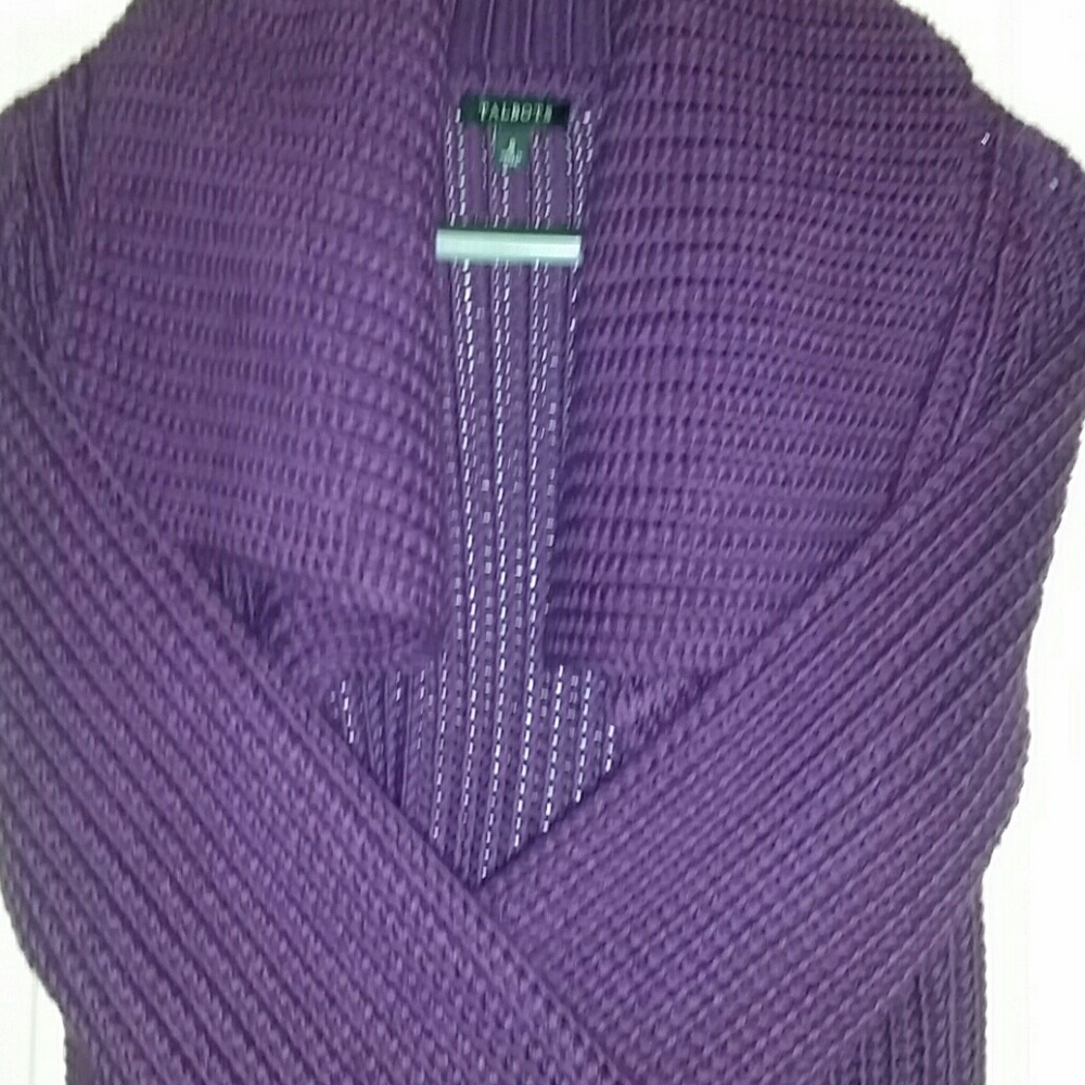 Cozy purple sweater - 100% cotton - open front