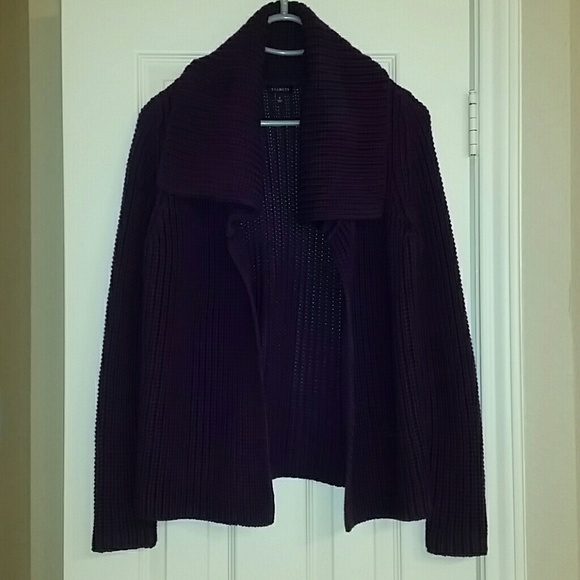 Cozy purple sweater - 100% cotton - open front - Picture 2 of 7