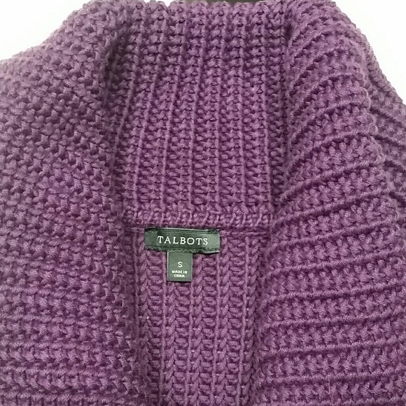 Cozy purple sweater - 100% cotton - open front - Picture 6 of 7