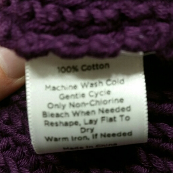 Cozy purple sweater - 100% cotton - open front - Picture 7 of 7