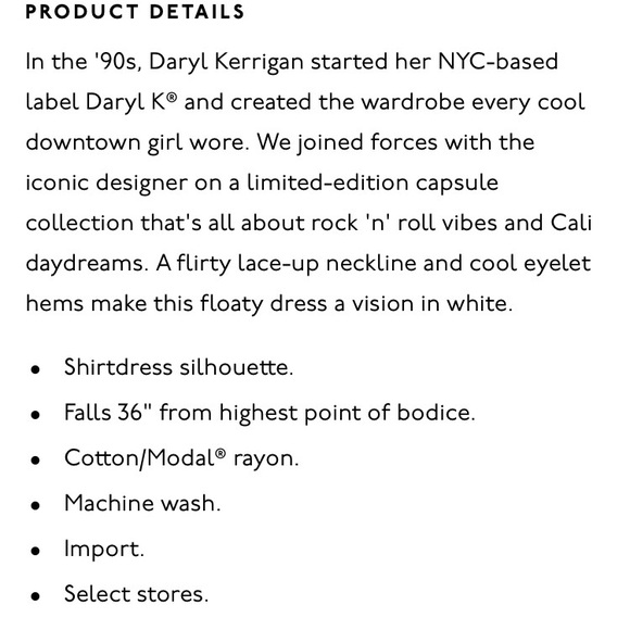 NWOT! Madewell x Daryl K Beverly Lace-up Dress - Picture 8 of 8