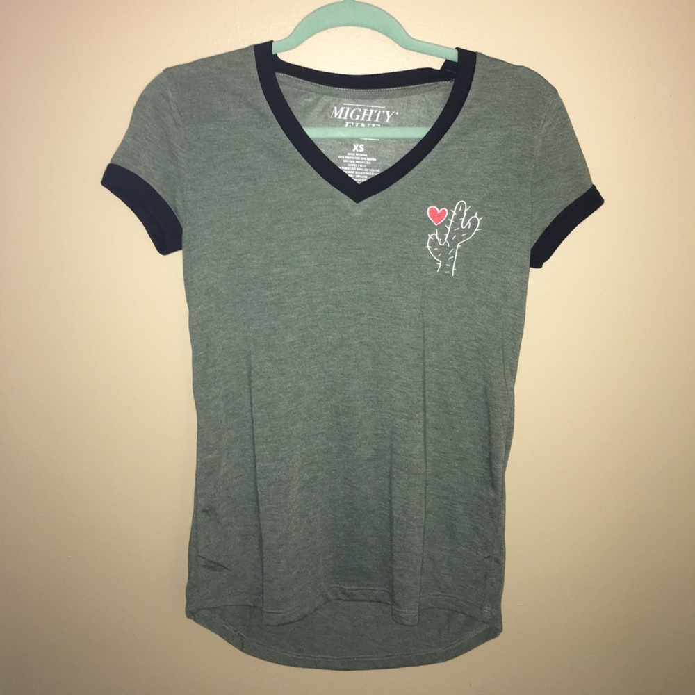 Mighty Fine green heather t-shirt with cactus