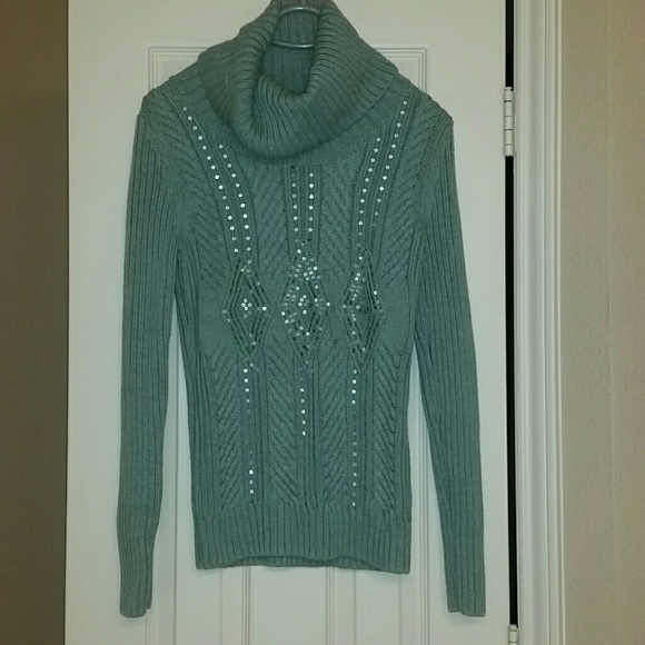 Sparkly Talbots small cowl turtleneck sweater - Picture 2 of 8