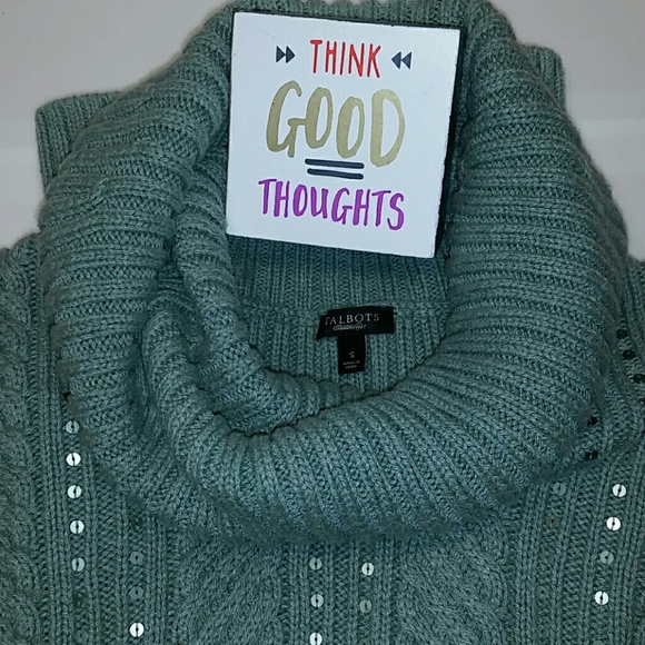 Sparkly Talbots small cowl turtleneck sweater - Picture 8 of 8