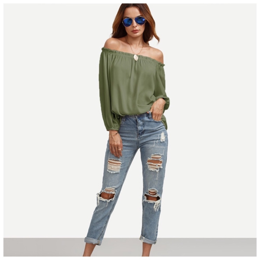 ‼️PRICE FIRM LAST CALL Off The Shoulder Top - Picture 6 of 6
