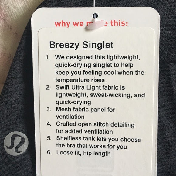 Lululemon RARE Breezy Singlet top NWT - Picture 4 of 4
